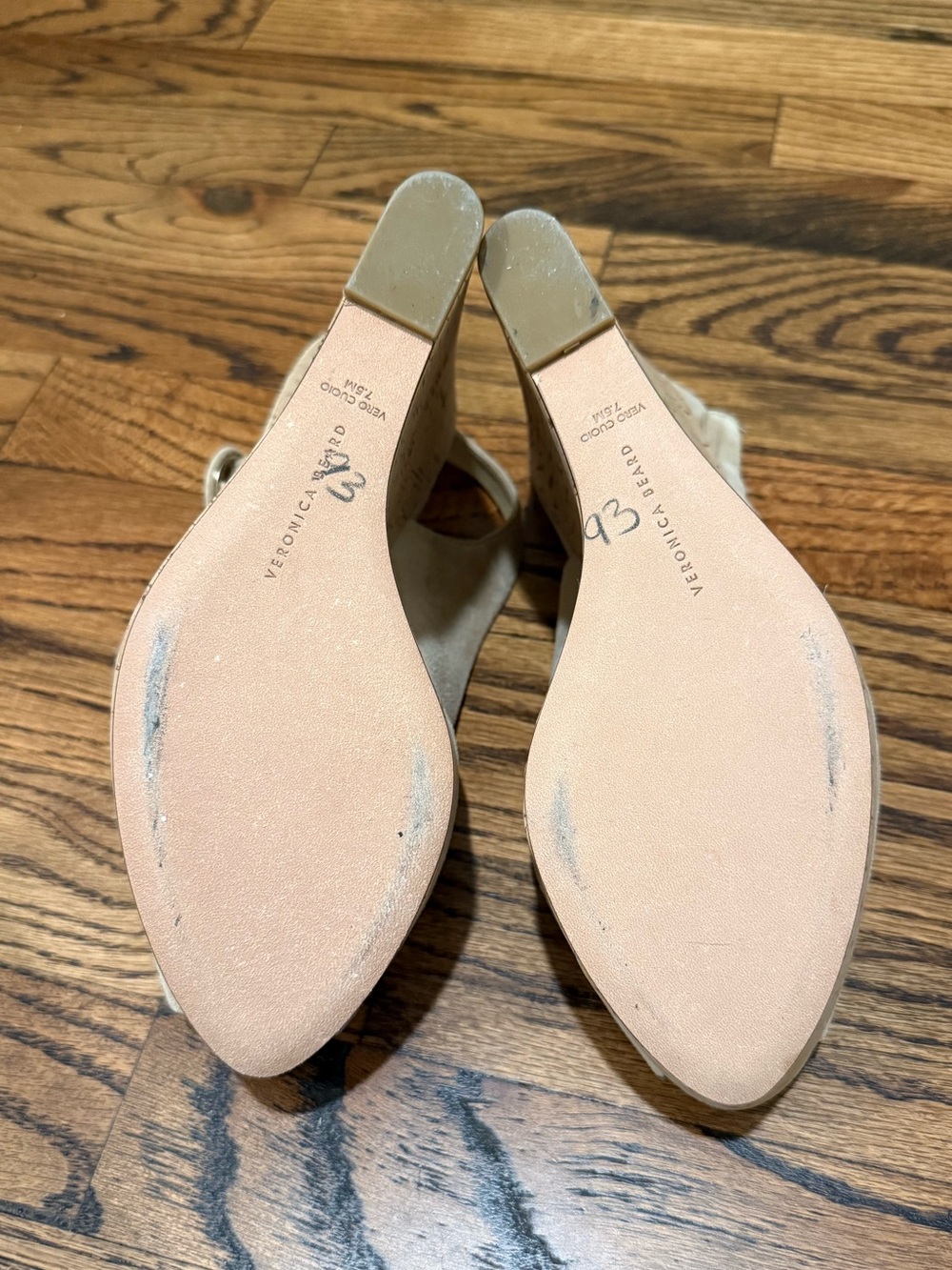 Veronica Beard Dali Suede Peep Toe Wedge Sandal 7.5 - Picture 8 of 11